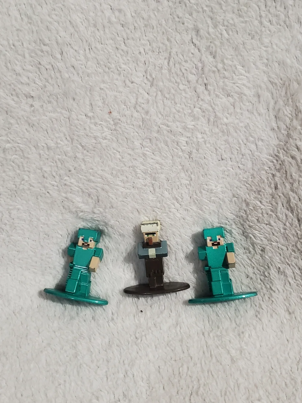 Minecraft-Inspired Teal Action Figure Set - 3-Pack